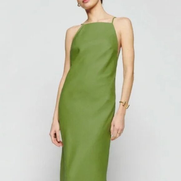 Reformation Green Backless Dress - Picture 4 of 10